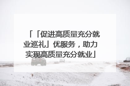 「促进高质量充分就业巡礼」优服务，助力实现高质量充分就业