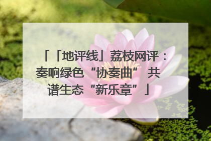 「地评线」荔枝网评：奏响绿色“协奏曲” 共谱生态“新乐章”