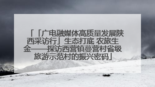 「广电融媒体高质量发展陕西采访行」生态打底 农旅生金——探访西营镇蔓营村省级旅游示范村的振兴密码