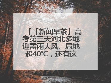 「新闻早茶」高考第三天河北多地迎雷雨大风、局地超40℃，还有这些热点……