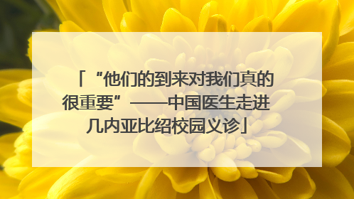 “他们的到来对我们真的很重要”——中国医生走进几内亚比绍校园义诊