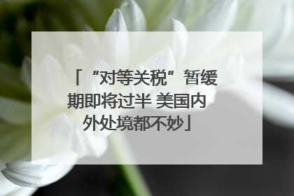 “对等关税”暂缓期即将过半 美国内外处境都不妙