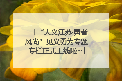 “大义江苏·勇者风尚”见义勇为专题专栏正式上线啦~