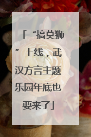 “搞莫狮”上线，武汉方言主题乐园年底也要来了
