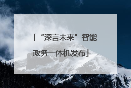 “深言未来”智能政务一体机发布