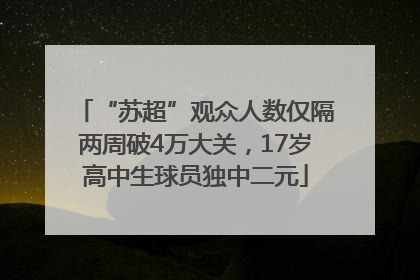 “苏超”观众人数仅隔两周破4万大关，17岁高中生球员独中二元