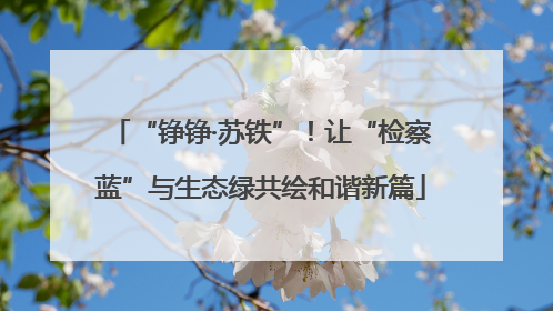 “铮铮·苏铁”！让“检察蓝”与生态绿共绘和谐新篇