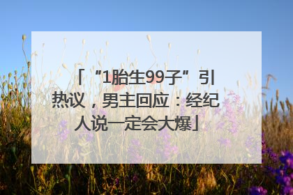“1胎生99子”引热议，男主回应：经纪人说一定会大爆