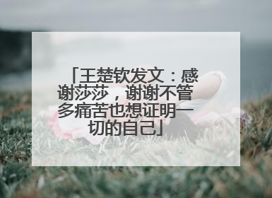 王楚钦发文：感谢莎莎，谢谢不管多痛苦也想证明一切的自己