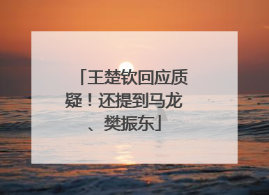 王楚钦回应质疑！还提到马龙、樊振东