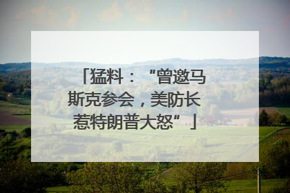 猛料：“曾邀马斯克参会，美防长惹特朗普大怒”