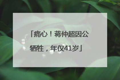 痛心！蒋仲超因公牺牲，年仅41岁
