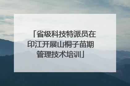 省级科技特派员在印江开展山桐子苗期管理技术培训