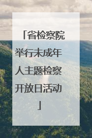 省检察院举行未成年人主题检察开放日活动