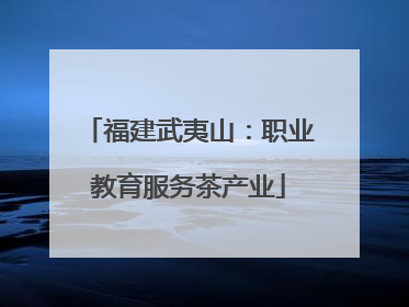 福建武夷山：职业教育服务茶产业
