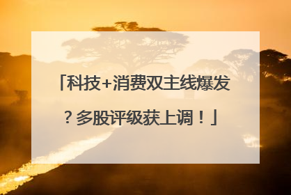 科技+消费双主线爆发？多股评级获上调！