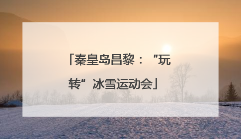 秦皇岛昌黎：“玩转”冰雪运动会