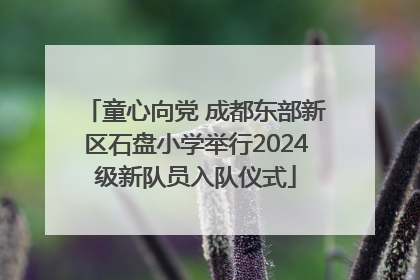 童心向党 成都东部新区石盘小学举行2024级新队员入队仪式