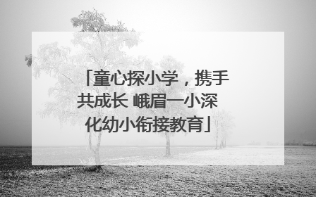 童心探小学，携手共成长 峨眉一小深化幼小衔接教育