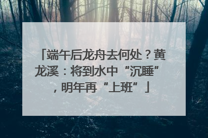 端午后龙舟去何处？黄龙溪：将到水中“沉睡”，明年再“上班”