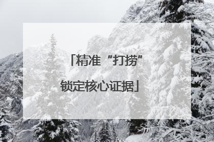 精准“打捞”锁定核心证据