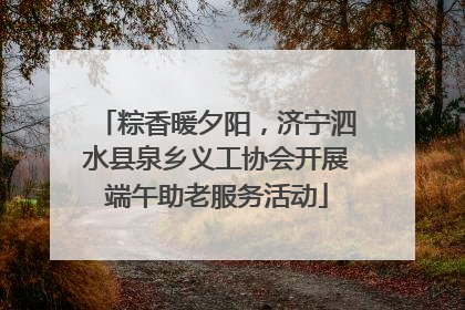 粽香暖夕阳，济宁泗水县泉乡义工协会开展端午助老服务活动