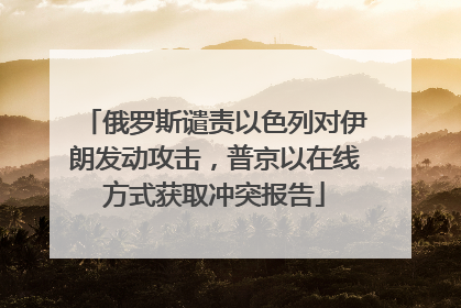 俄罗斯谴责以色列对伊朗发动攻击，普京以在线方式获取冲突报告