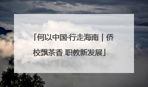 何以中国·行走海南｜侨校飘茶香 职教新发展