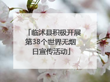 临沭县积极开展第38个世界无烟日宣传活动