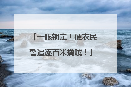 一眼锁定！便衣民警追逐百米擒贼！