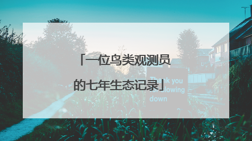一位鸟类观测员的七年生态记录