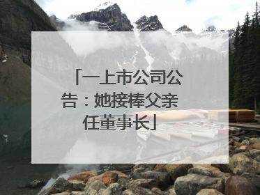 一上市公司公告：她接棒父亲任董事长
