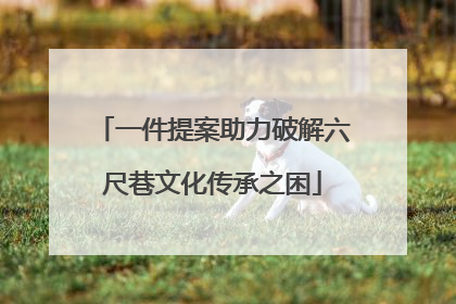 一件提案助力破解六尺巷文化传承之困