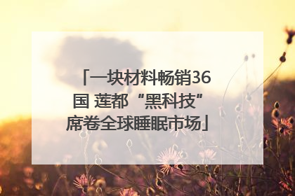 一块材料畅销36国 莲都“黑科技”席卷全球睡眠市场