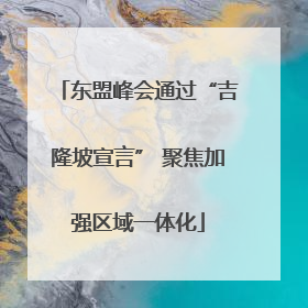东盟峰会通过“吉隆坡宣言” 聚焦加强区域一体化