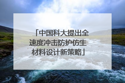 中国科大提出全速度冲击防护仿生材料设计新策略