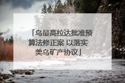 乌最高拉达批准预算法修正案 以落实美乌矿产协议