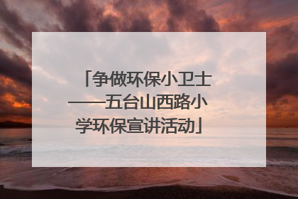 争做环保小卫士——五台山西路小学环保宣讲活动