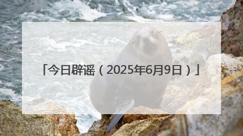今日辟谣（2025年6月9日）