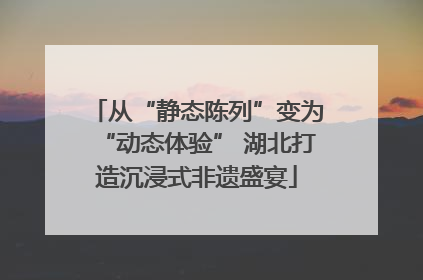 从“静态陈列”变为“动态体验” 湖北打造沉浸式非遗盛宴
