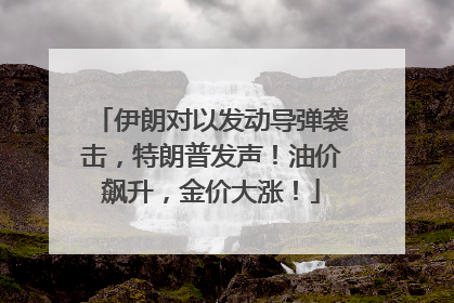 伊朗对以发动导弹袭击，特朗普发声！油价飙升，金价大涨！