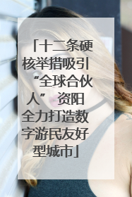 十二条硬核举措吸引“全球合伙人” 资阳全力打造数字游民友好型城市