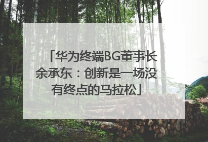 华为终端BG董事长余承东：创新是一场没有终点的马拉松