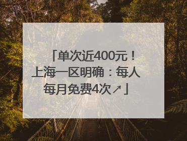 单次近400元！上海一区明确：每人每月免费4次↗