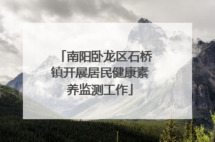 南阳卧龙区石桥镇开展居民健康素养监测工作