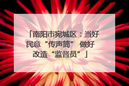 南阳市宛城区：当好民意“传声筒” 做好改造“监督员”