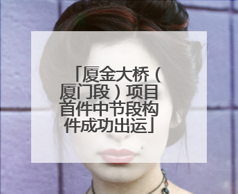 厦金大桥（厦门段）项目首件中节段构件成功出运