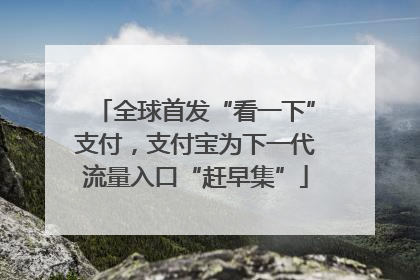 全球首发“看一下”支付，支付宝为下一代流量入口“赶早集”
