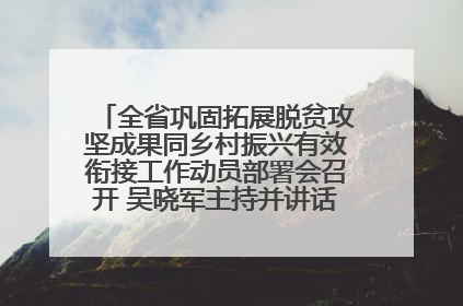 全省巩固拓展脱贫攻坚成果同乡村振兴有效衔接工作动员部署会召开 吴晓军主持并讲话 罗东川作安排部署