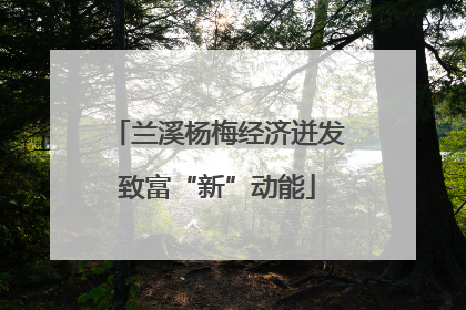 兰溪杨梅经济迸发致富“新”动能